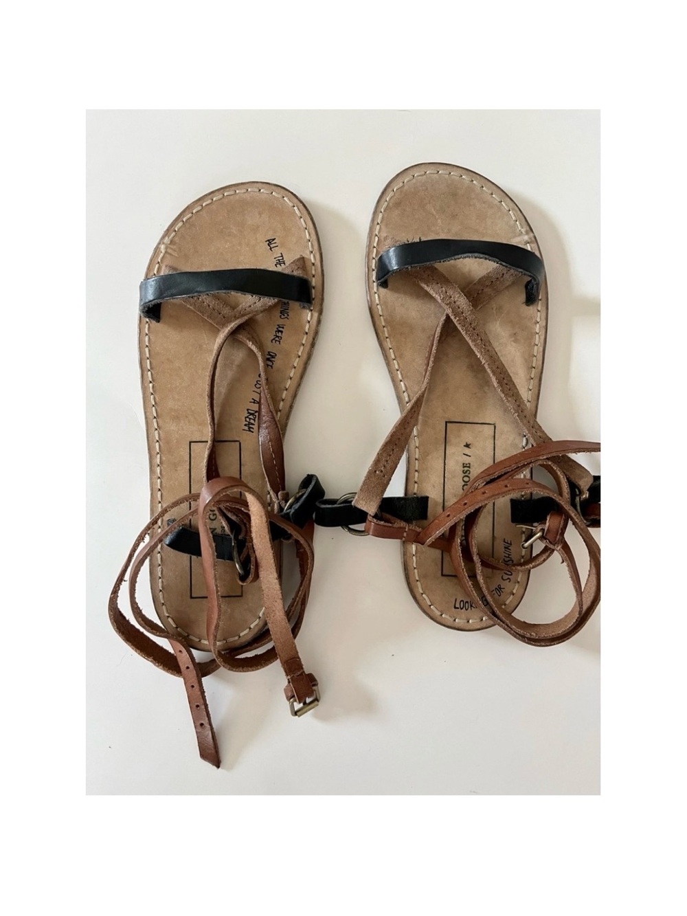 Golden Goose Brown Leather Lace-Up Gladiator Sandals - Picture 2 of 8